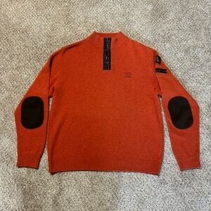 Paul and Shark Pure Wool Yachting 1/3 Zip Sweater Mens XL Orange Australia
